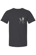 Cat From Japan unisex tee in vintage black – glam rock cat in platform boots
