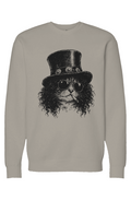 Scratch crewneck in cement – top hat rocker cat